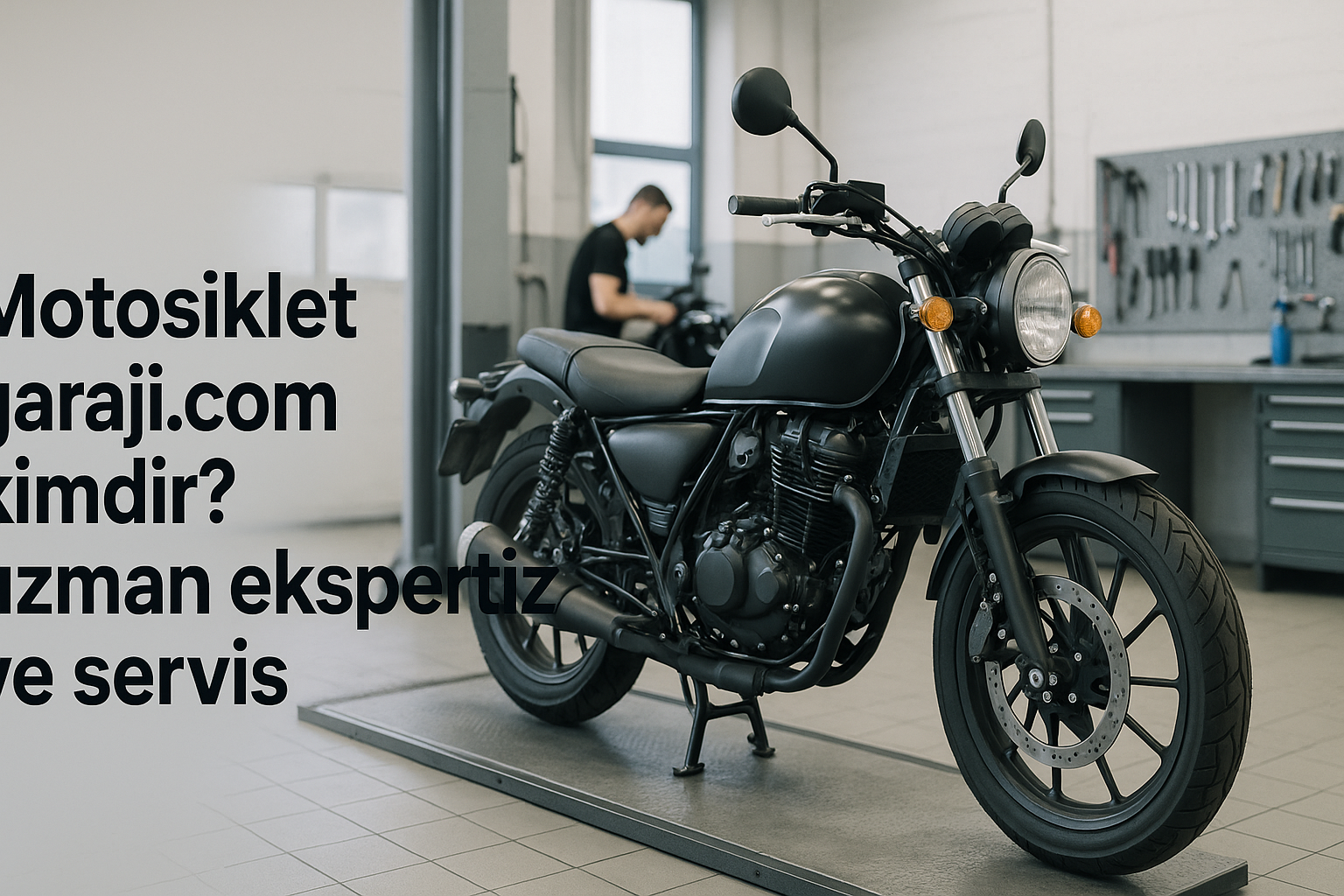 Motosiklet garaji.com kimdir? — profesyonel servis ortamında blog kapak görseli